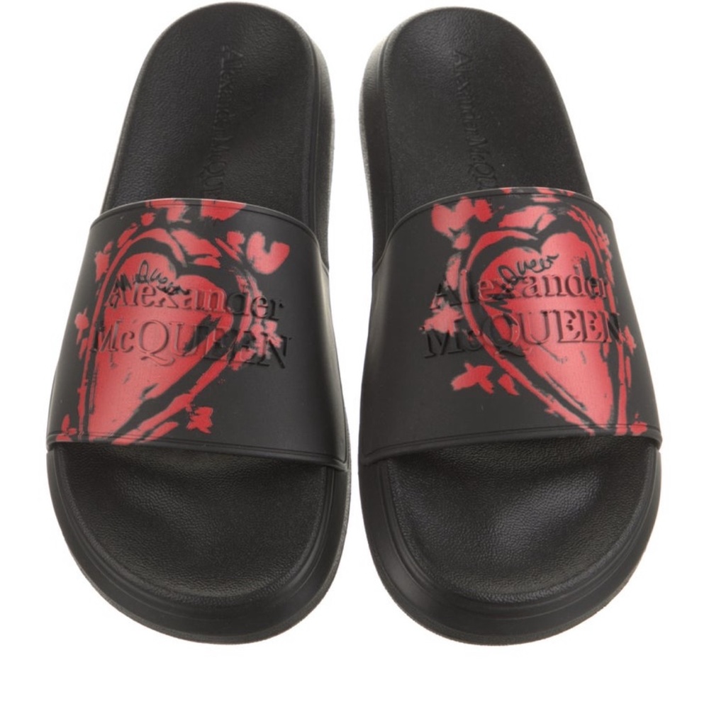 Alexander McQueen Black and Red Slip-On Loafers